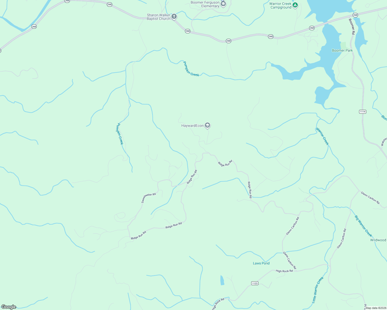 map of restaurants, bars, coffee shops, grocery stores, and more near 1066 Ridge Run Road in Boomer