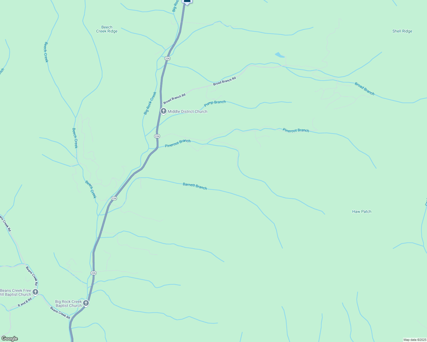 map of restaurants, bars, coffee shops, grocery stores, and more near 190 Will Street Road in Bakersville