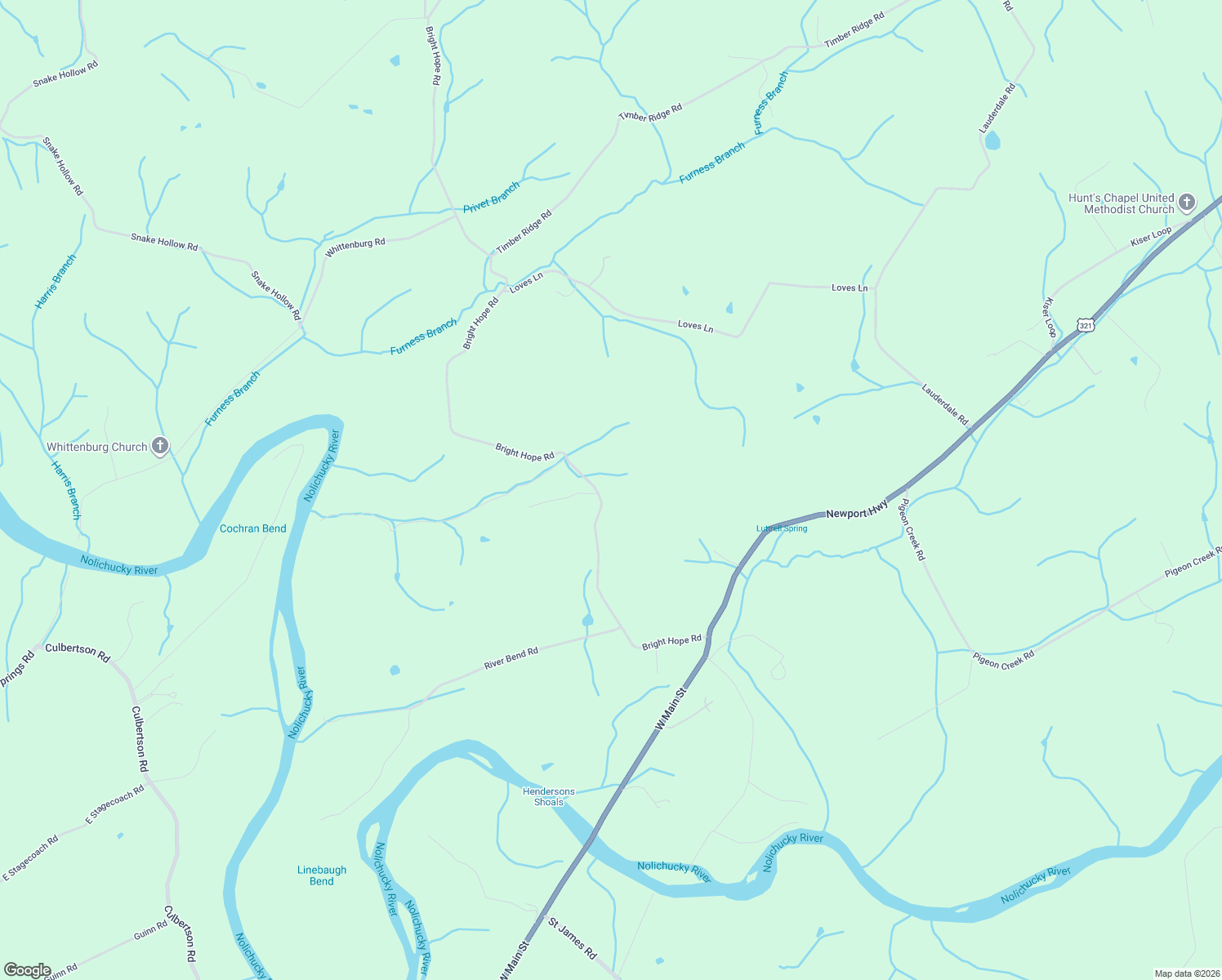 map of restaurants, bars, coffee shops, grocery stores, and more near 700 Bright Hope Road in Greeneville