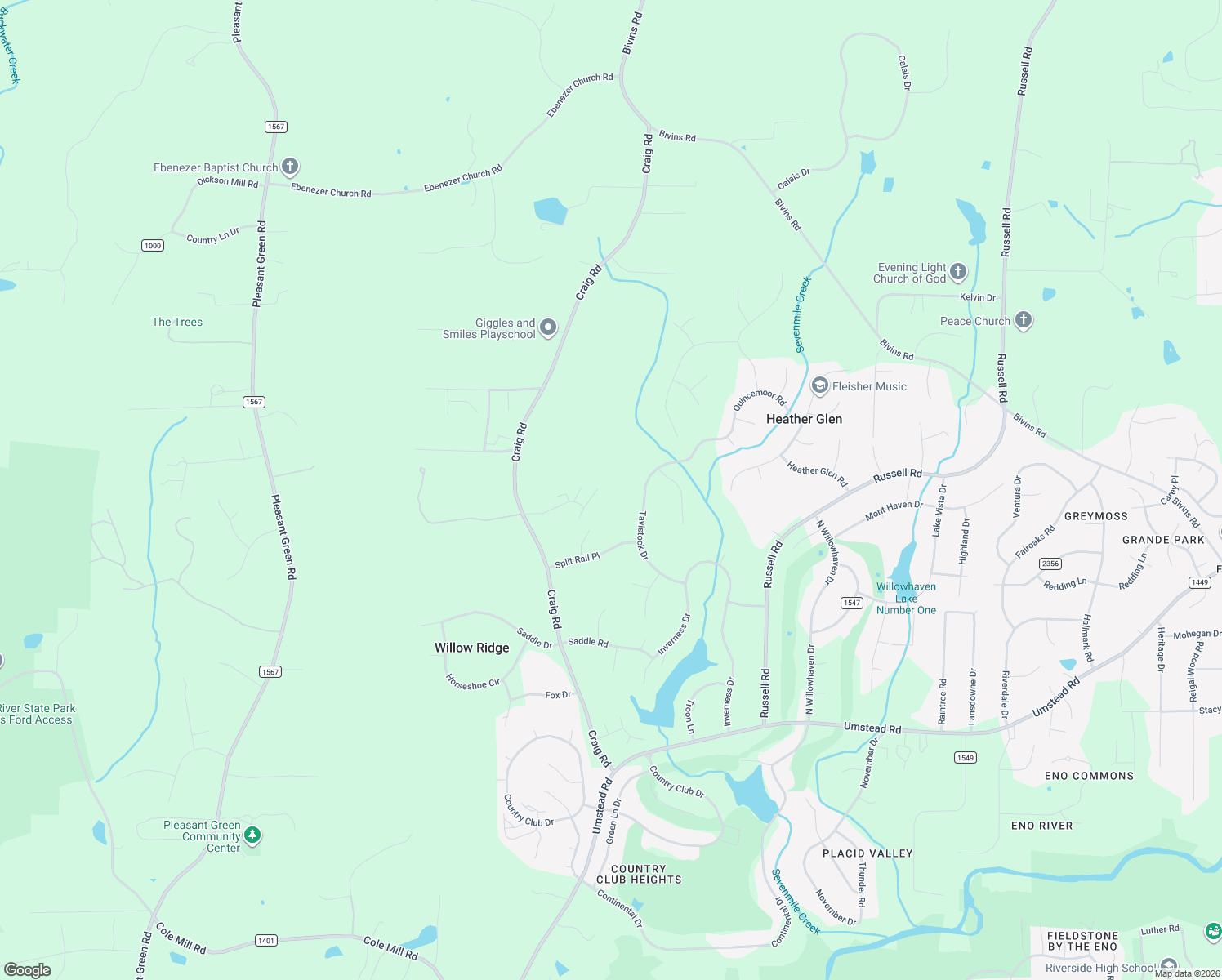 map of restaurants, bars, coffee shops, grocery stores, and more near 2927 Tavistock Drive in Durham