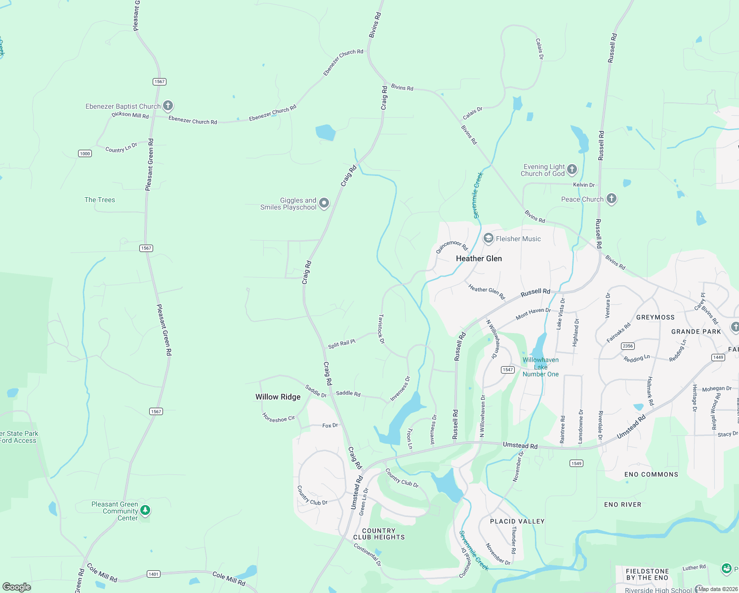 map of restaurants, bars, coffee shops, grocery stores, and more near 2927 Tavistock Drive in Durham
