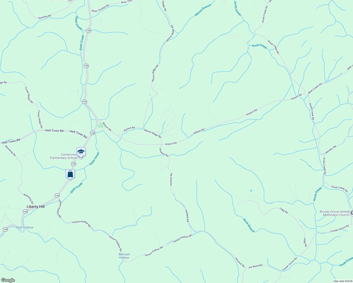 map of restaurants, bars, coffee shops, grocery stores, and more near 336 Airport Road in Bybee