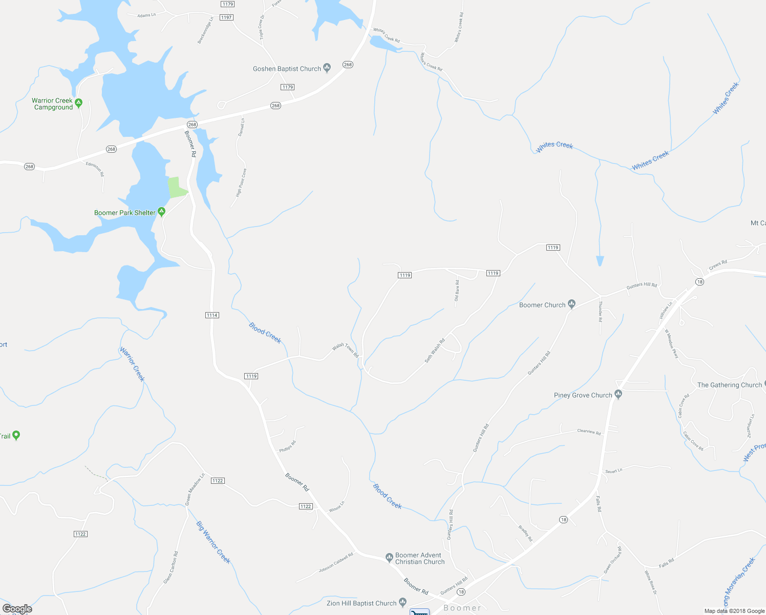 map of restaurants, bars, coffee shops, grocery stores, and more near 950 Walshtown Road in Boomer
