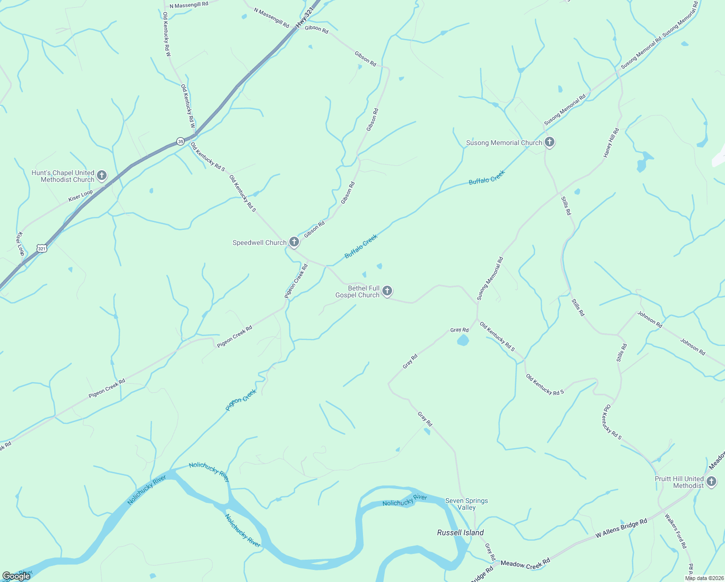 map of restaurants, bars, coffee shops, grocery stores, and more near 1170 Old Kentucky Road South in Greeneville