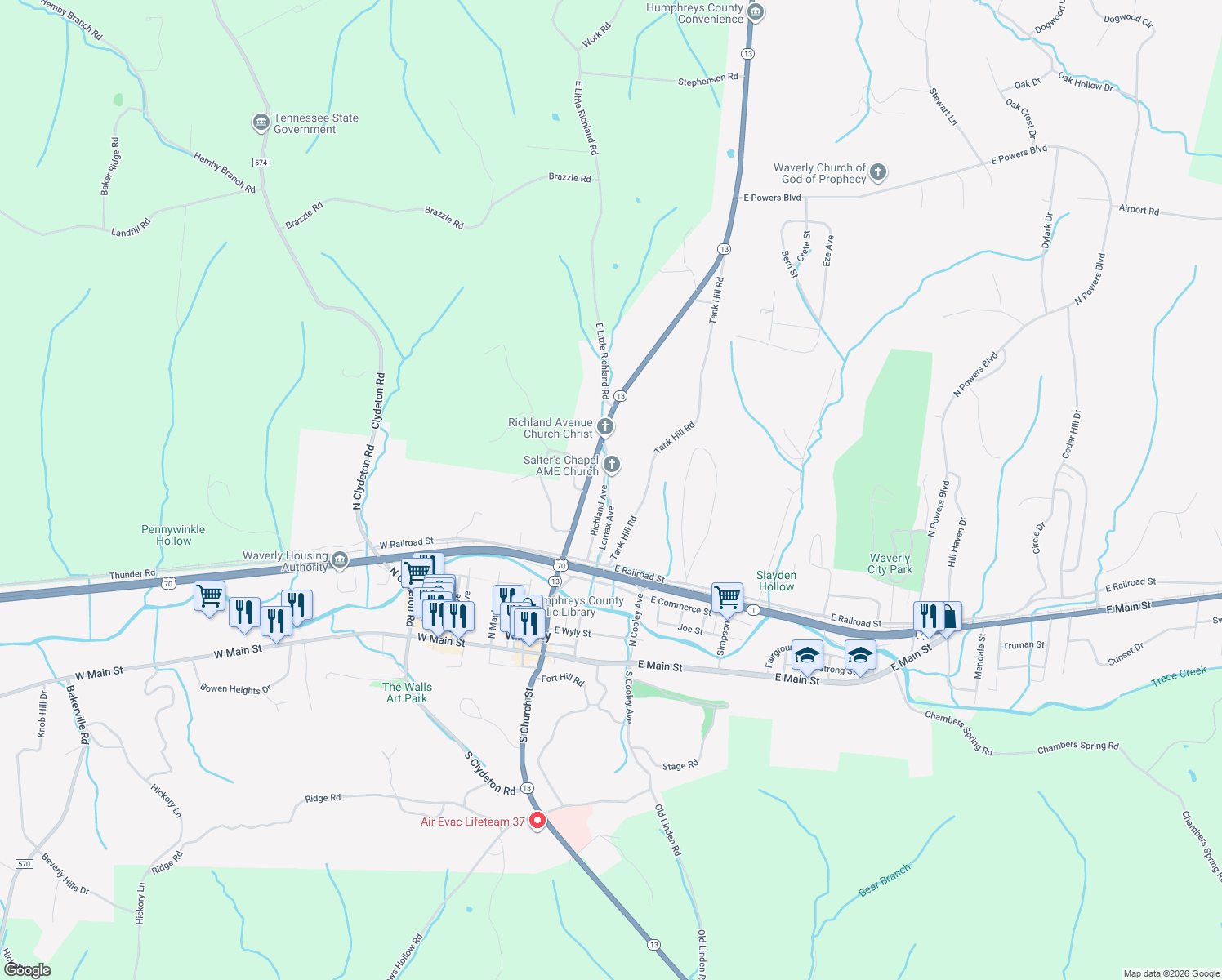 map of restaurants, bars, coffee shops, grocery stores, and more near 221 Lomax Avenue in Waverly