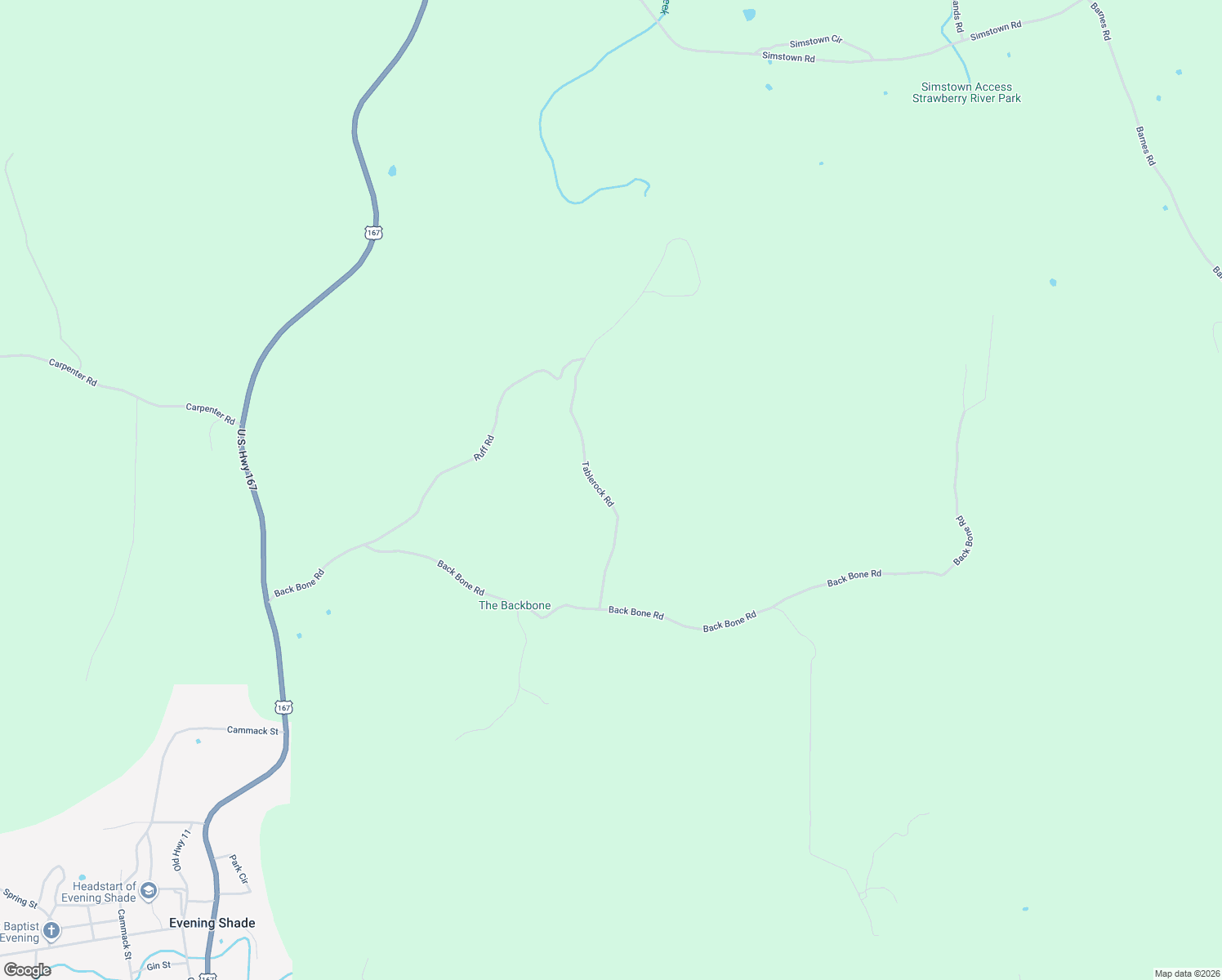 map of restaurants, bars, coffee shops, grocery stores, and more near 60 Tablerock Road in Evening Shade