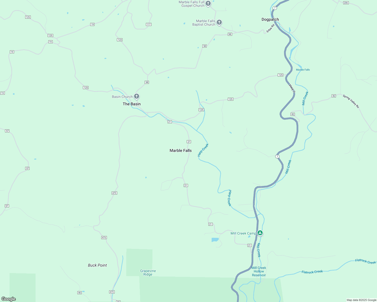 map of restaurants, bars, coffee shops, grocery stores, and more near in Township of Marble City