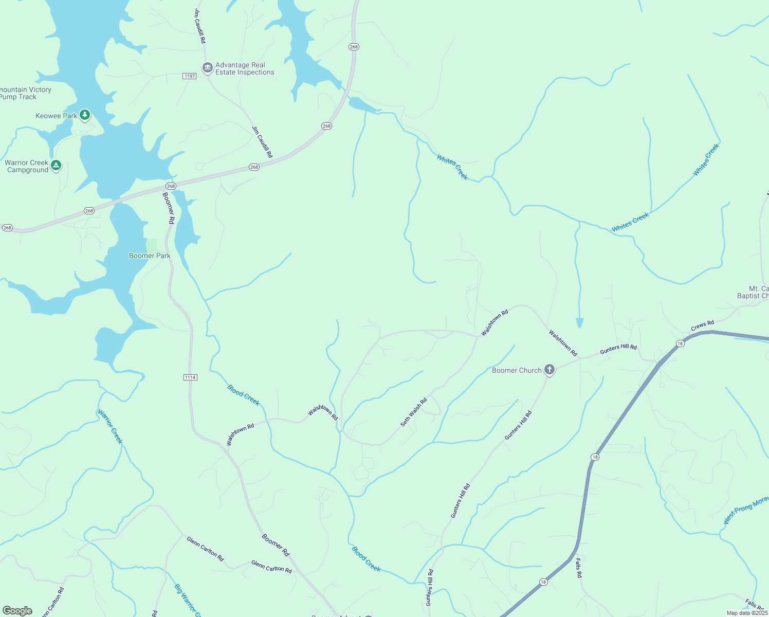 map of restaurants, bars, coffee shops, grocery stores, and more near 1109 Walshtown Road in Boomer