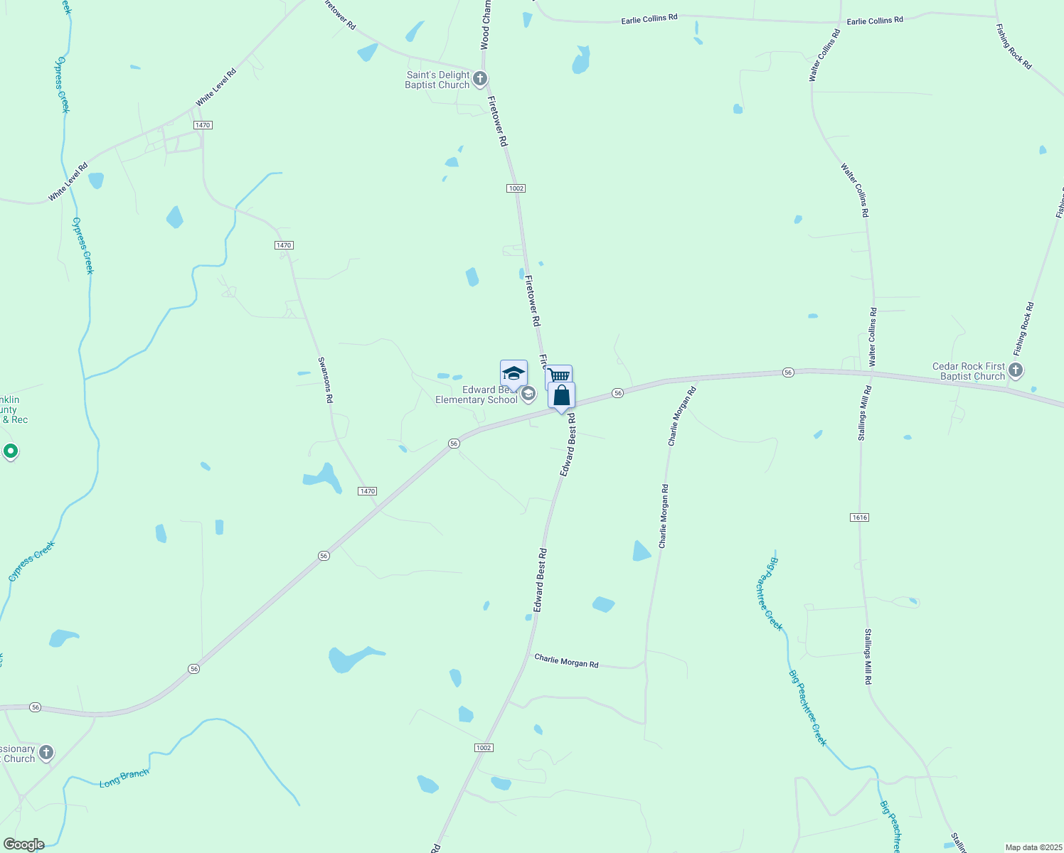 map of restaurants, bars, coffee shops, grocery stores, and more near Gina Lee Terrace in Louisburg