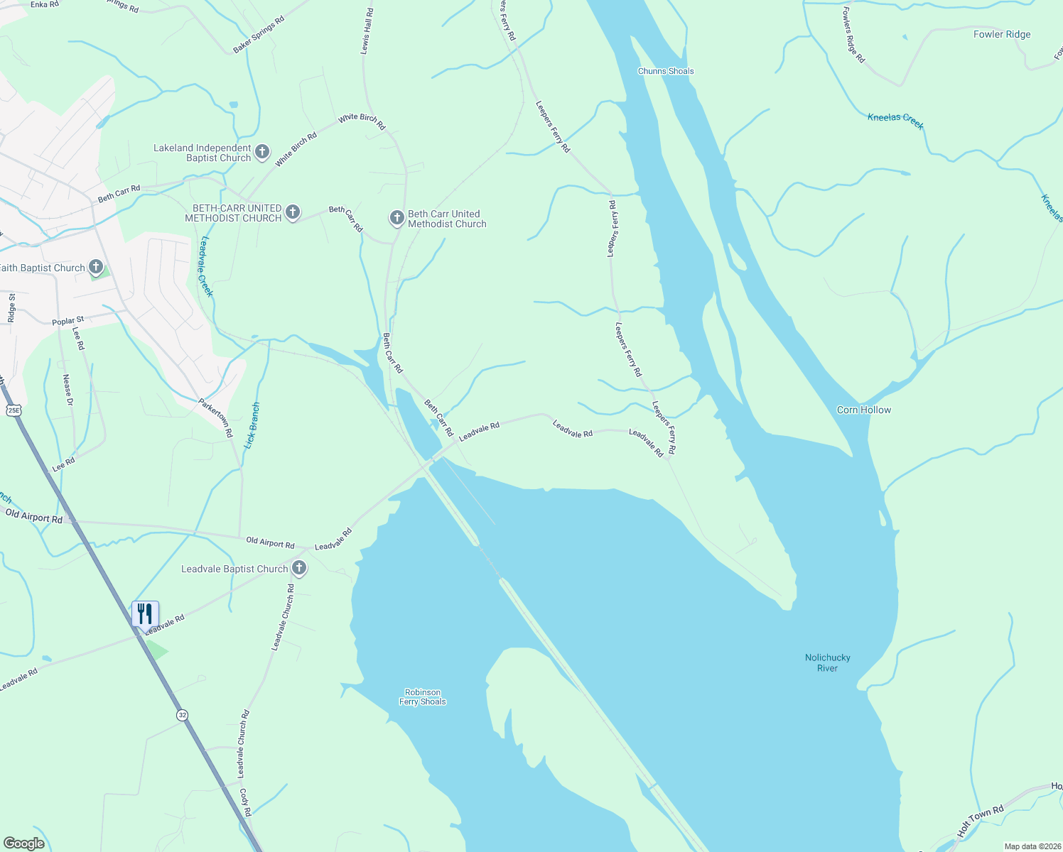 map of restaurants, bars, coffee shops, grocery stores, and more near 3621 Leadvale Rd in White Pine