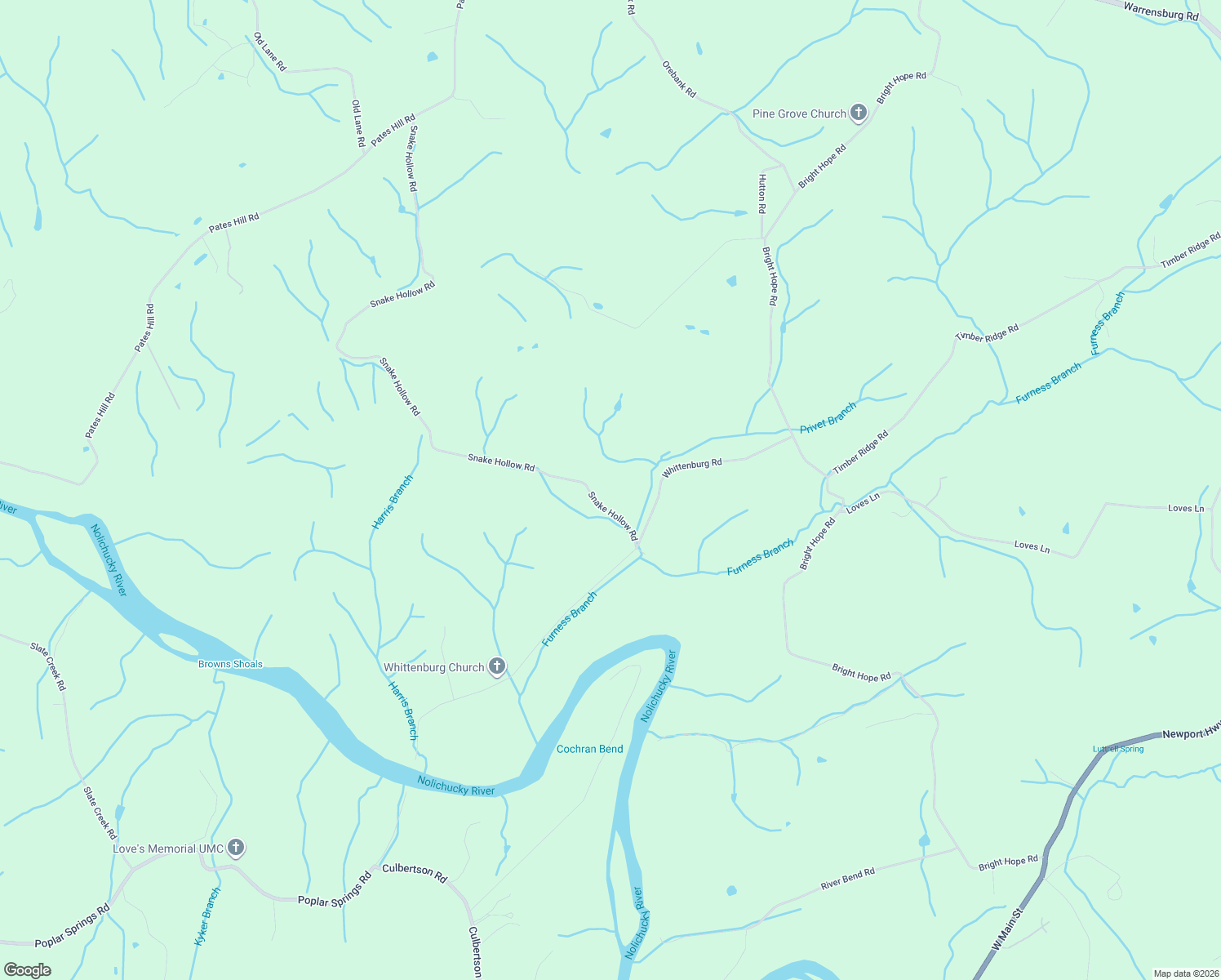 map of restaurants, bars, coffee shops, grocery stores, and more near 1825 Snake Hollow Road in Greeneville