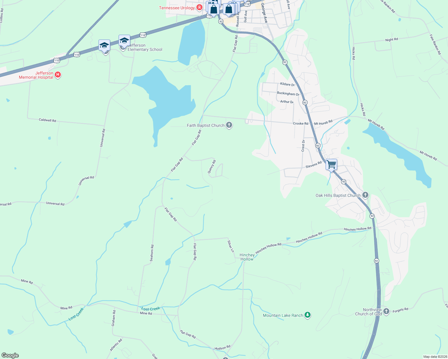 map of restaurants, bars, coffee shops, grocery stores, and more near 1013 Quincy Road in Jefferson City