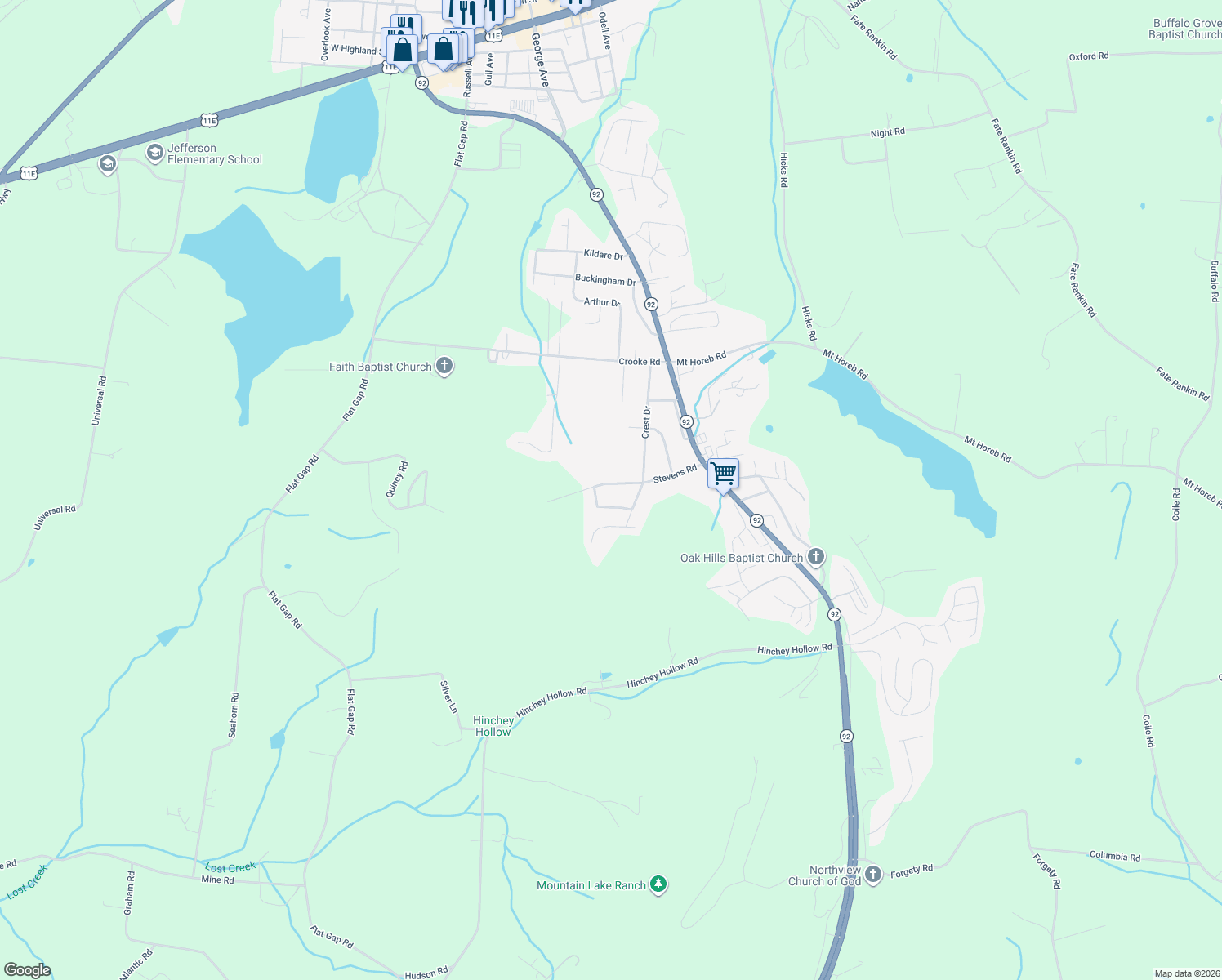 map of restaurants, bars, coffee shops, grocery stores, and more near 473 Stevens Rd in Jefferson City