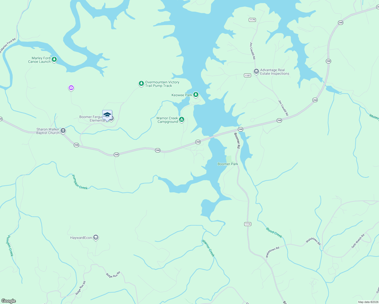 map of restaurants, bars, coffee shops, grocery stores, and more near 185 Edmiston Road in Boomer