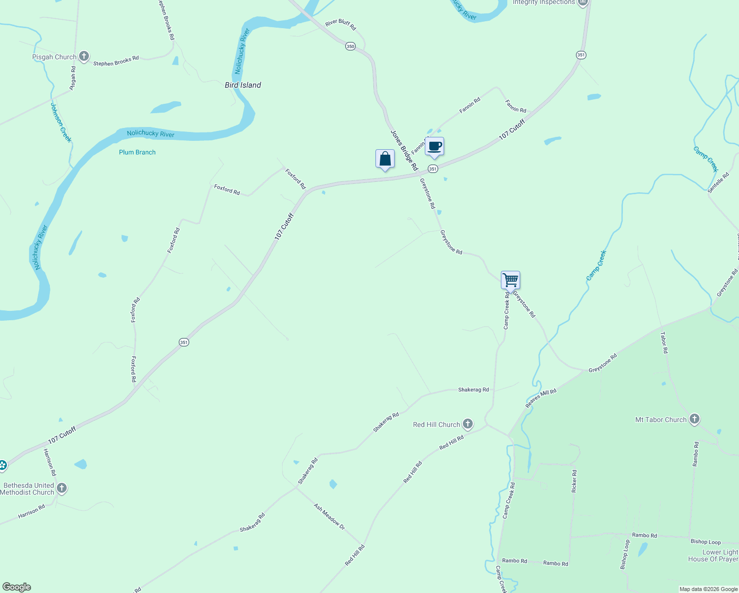 map of restaurants, bars, coffee shops, grocery stores, and more near 397 Jennings Lane in Greeneville