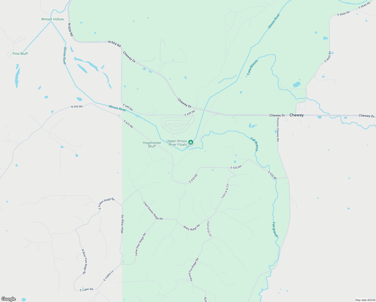 map of restaurants, bars, coffee shops, grocery stores, and more near 4625 Shade Cove Road in Proctor