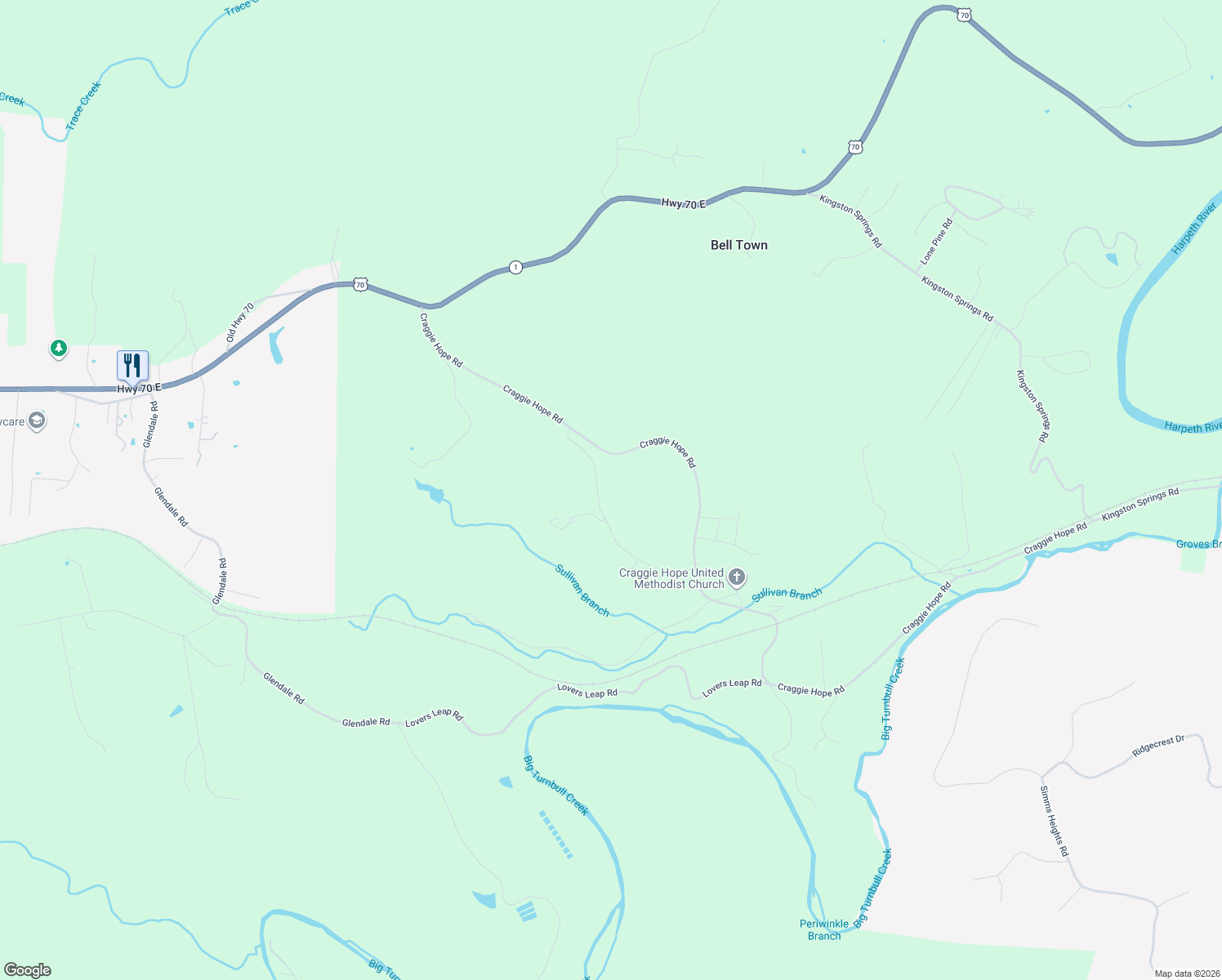 map of restaurants, bars, coffee shops, grocery stores, and more near 1022 Parker Road in Kingston Springs