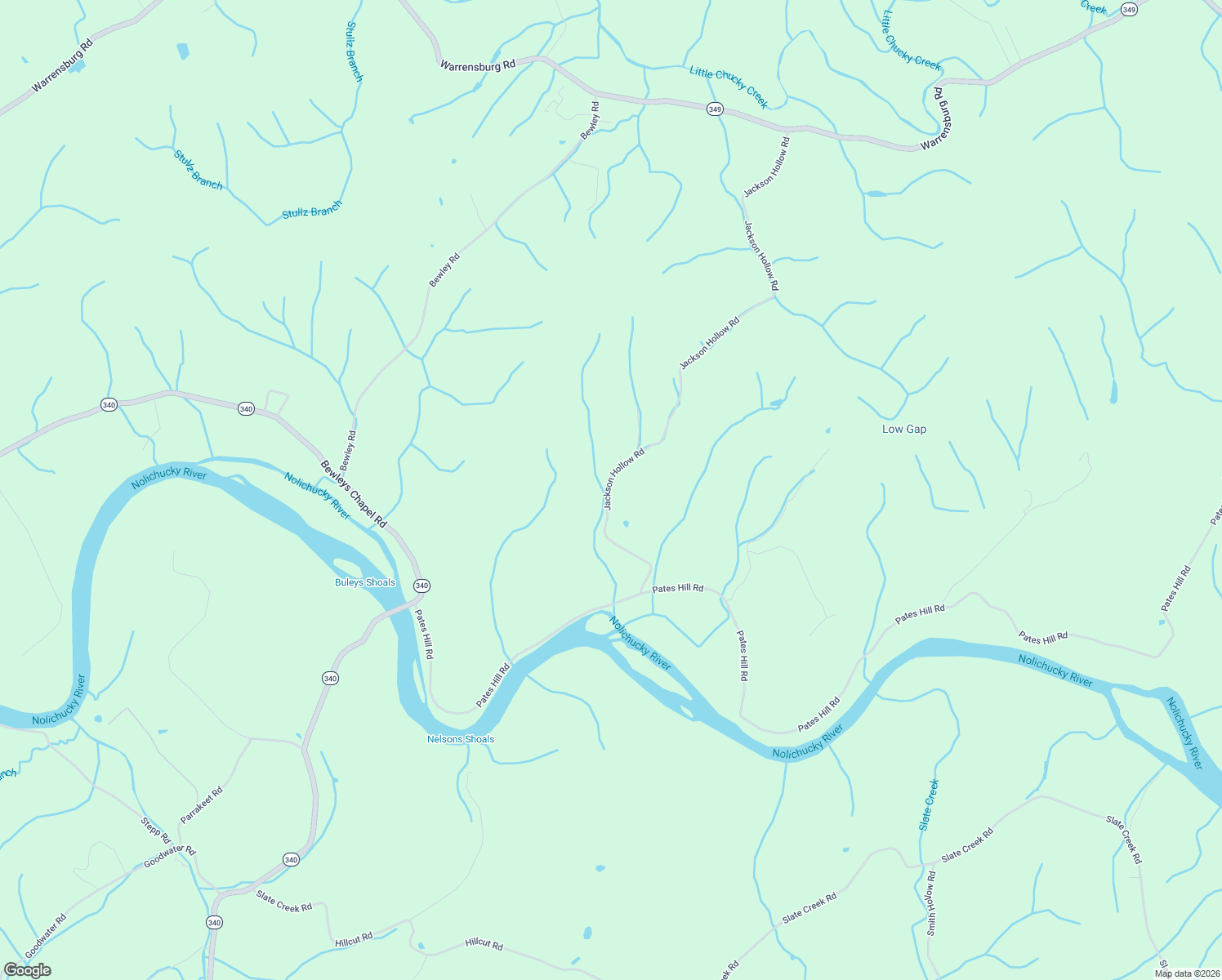 map of restaurants, bars, coffee shops, grocery stores, and more near 1355 Jackson Hollow Road in Mosheim