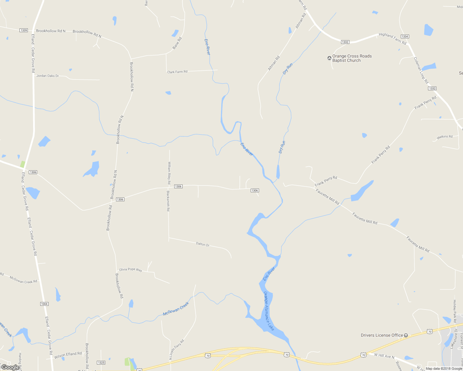 map of restaurants, bars, coffee shops, grocery stores, and more near 2409 West Lebanon Road in Efland