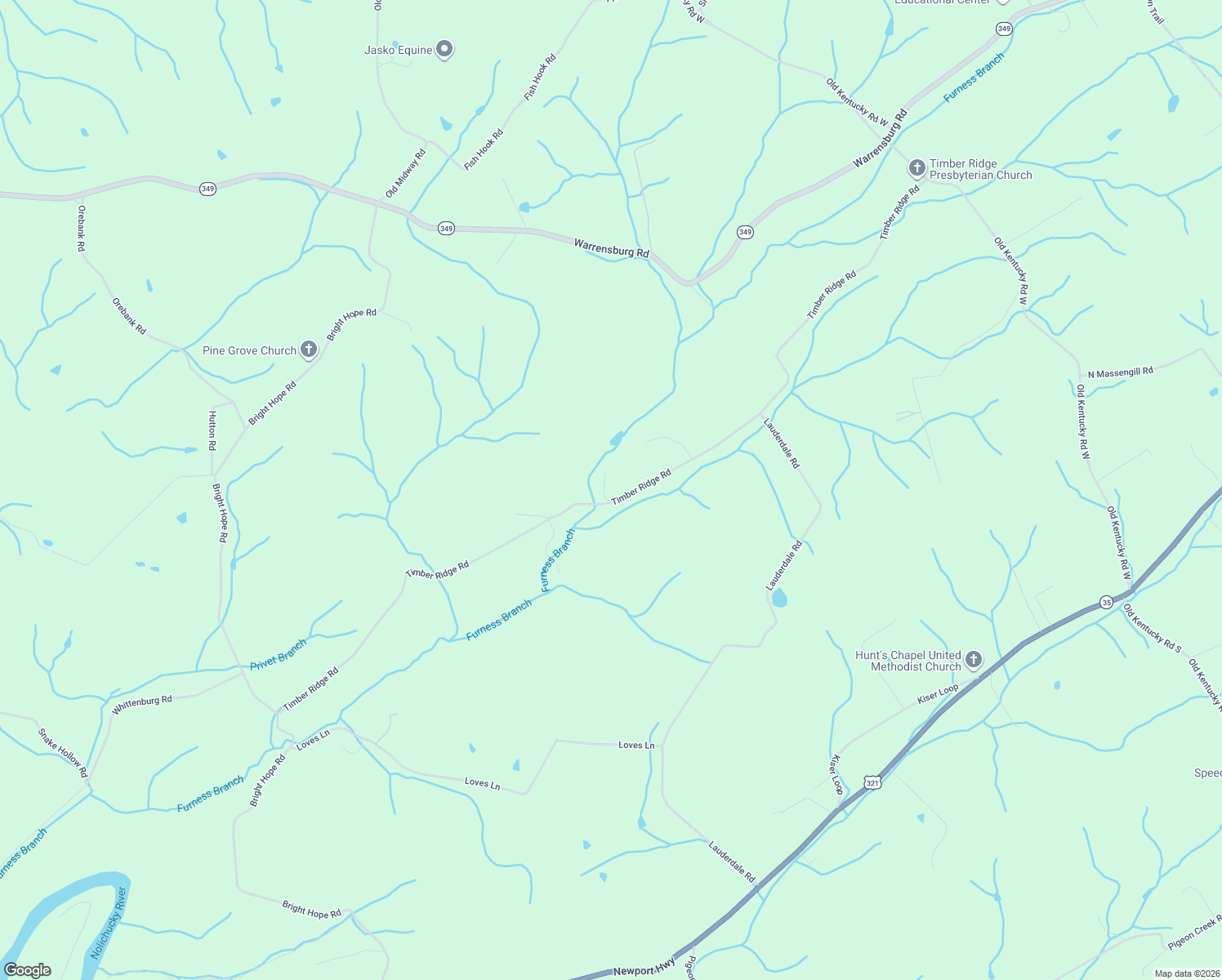 map of restaurants, bars, coffee shops, grocery stores, and more near 1490 Timber Ridge Road in Greeneville