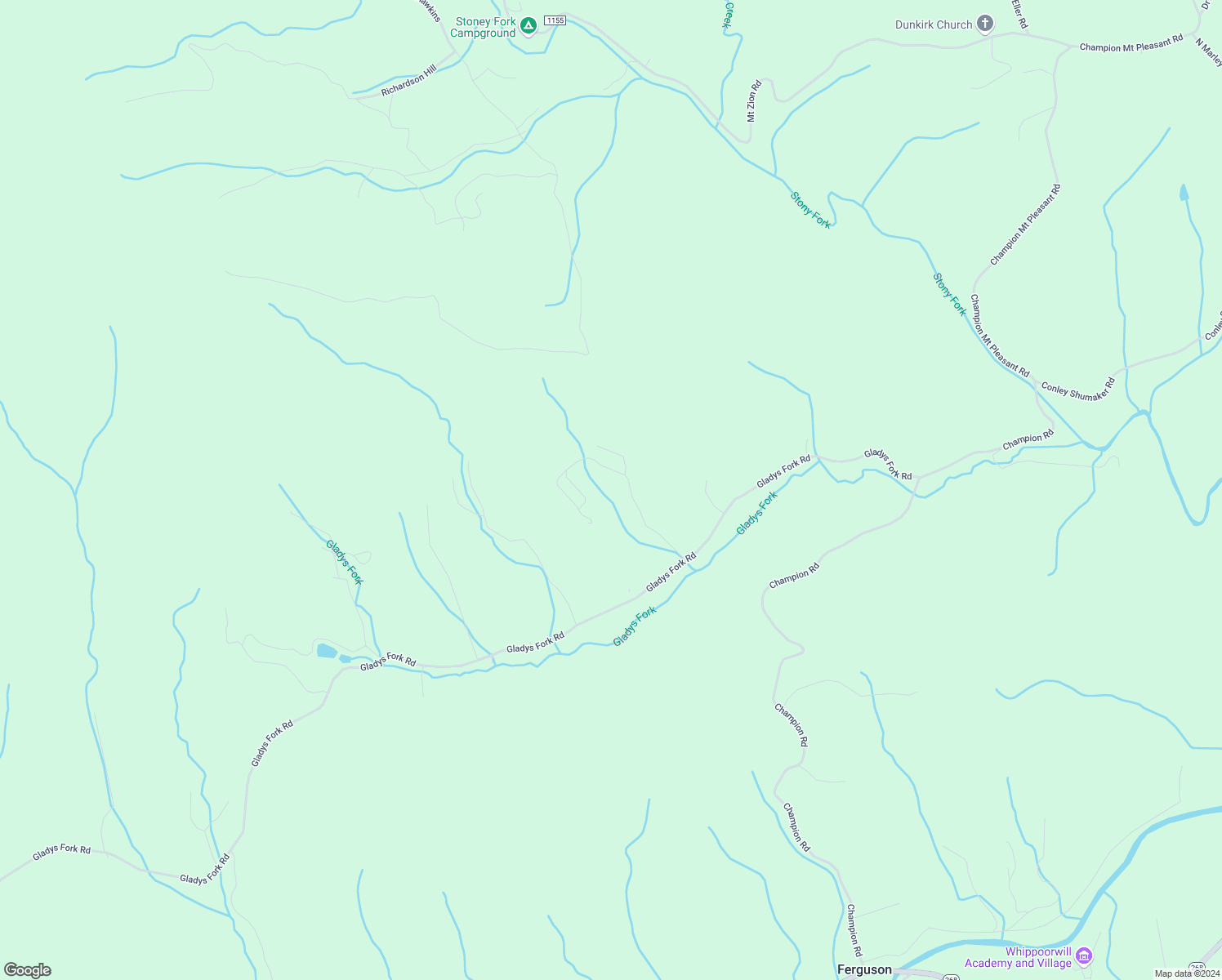 map of restaurants, bars, coffee shops, grocery stores, and more near 1018 Gladys Fork Road in Ferguson