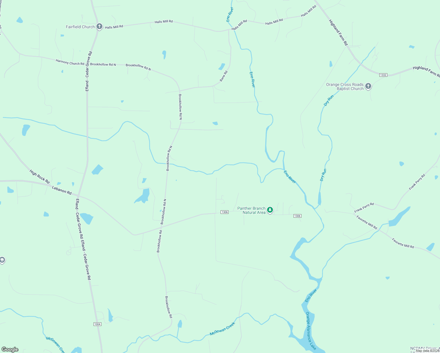 map of restaurants, bars, coffee shops, grocery stores, and more near 1521 William Riley Road in Efland