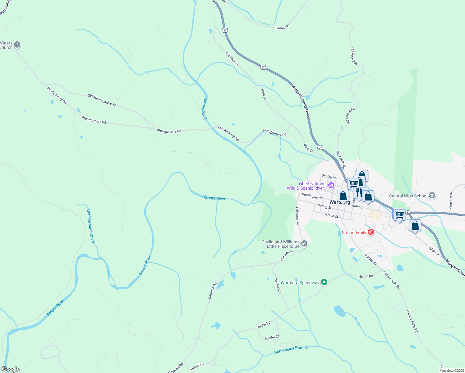 map of restaurants, bars, coffee shops, grocery stores, and more near 296 Emory View Road in Lancing