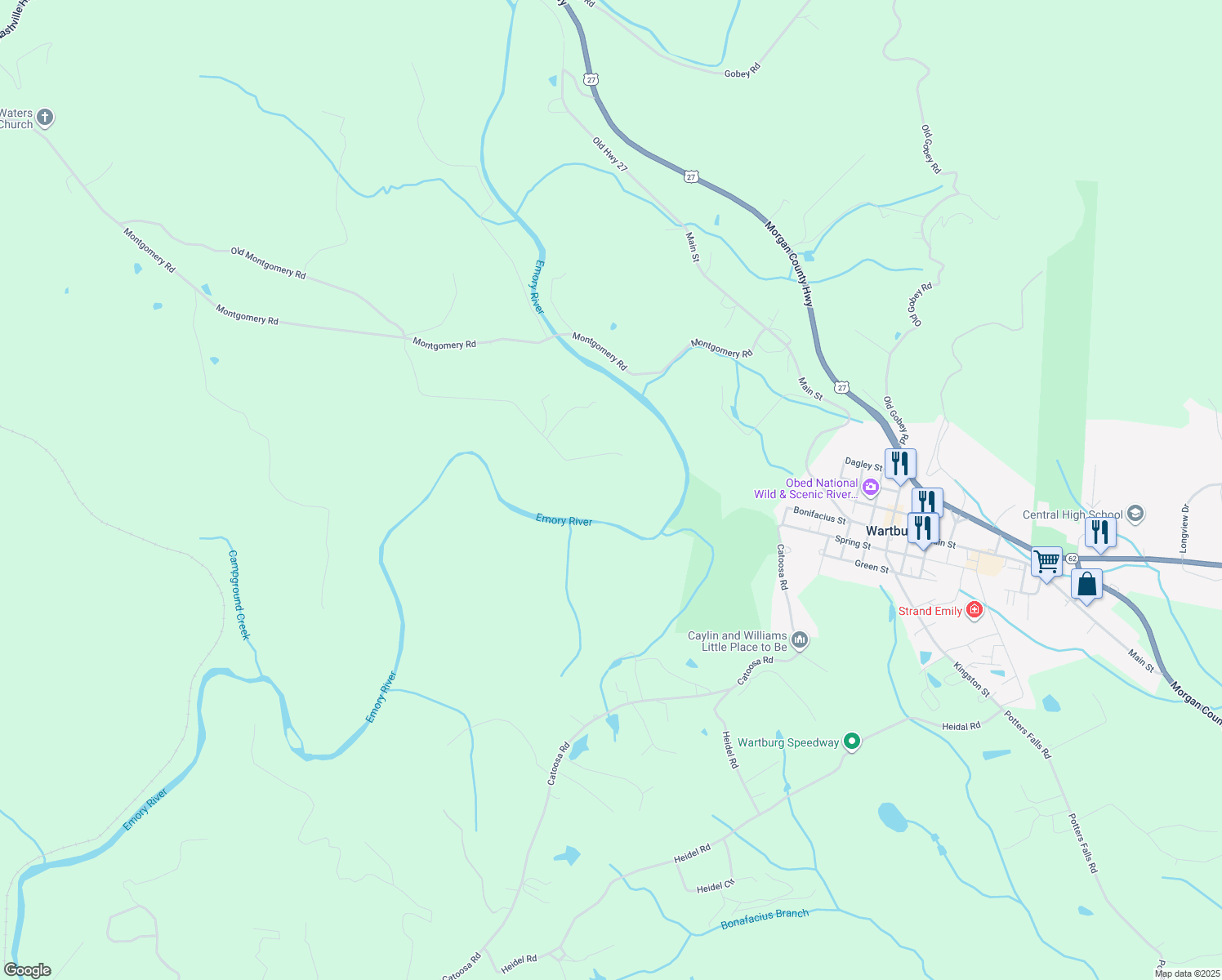 map of restaurants, bars, coffee shops, grocery stores, and more near 296 Emory View Road in Lancing