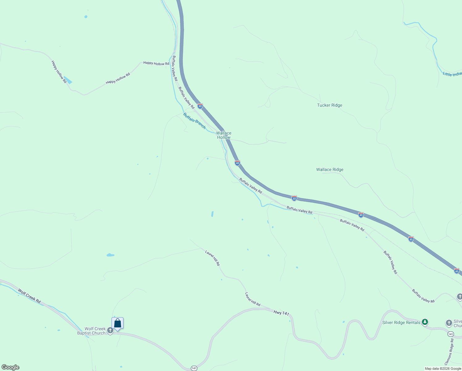 map of restaurants, bars, coffee shops, grocery stores, and more near 16130 Buffalo Valley Road in Buffalo Valley