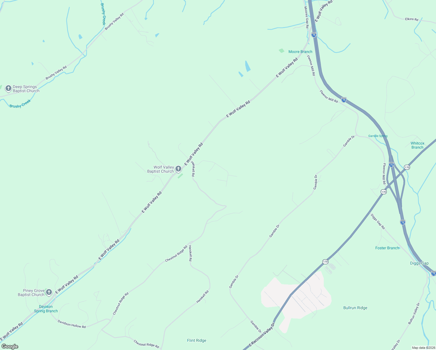 map of restaurants, bars, coffee shops, grocery stores, and more near 116 Wolf Trace Ln in Heiskell