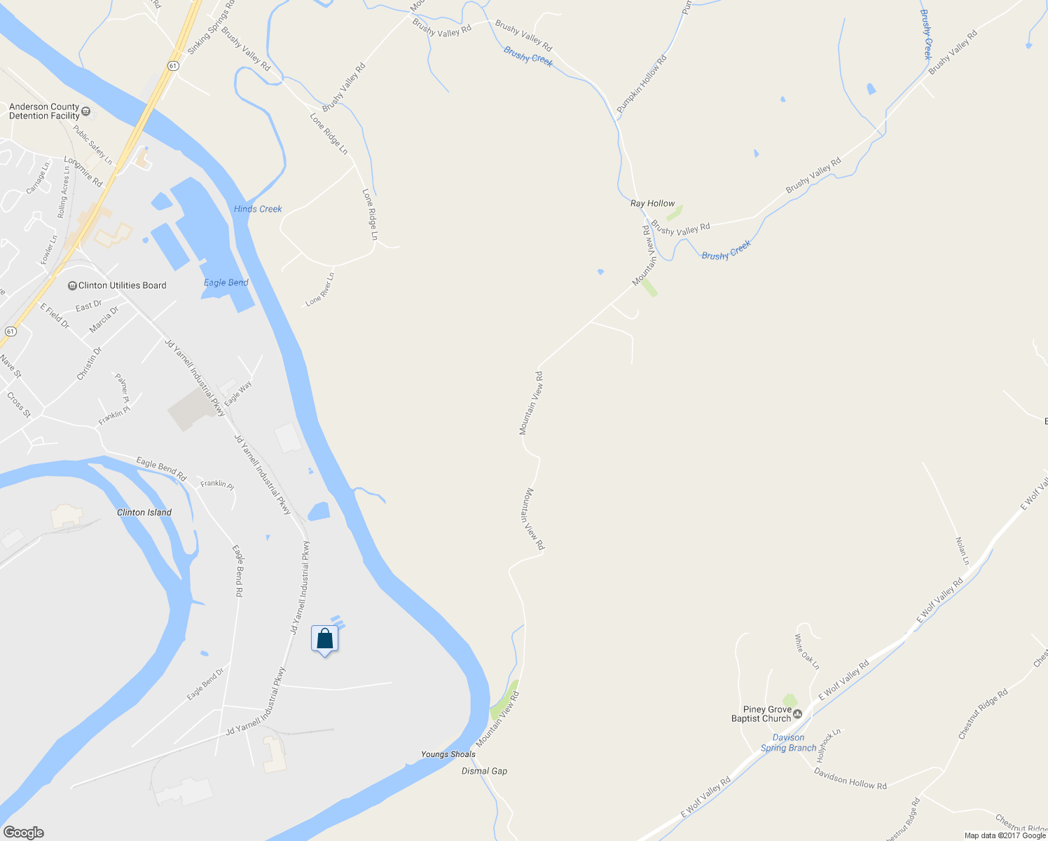 map of restaurants, bars, coffee shops, grocery stores, and more near 288 Mountain View Road in Heiskell