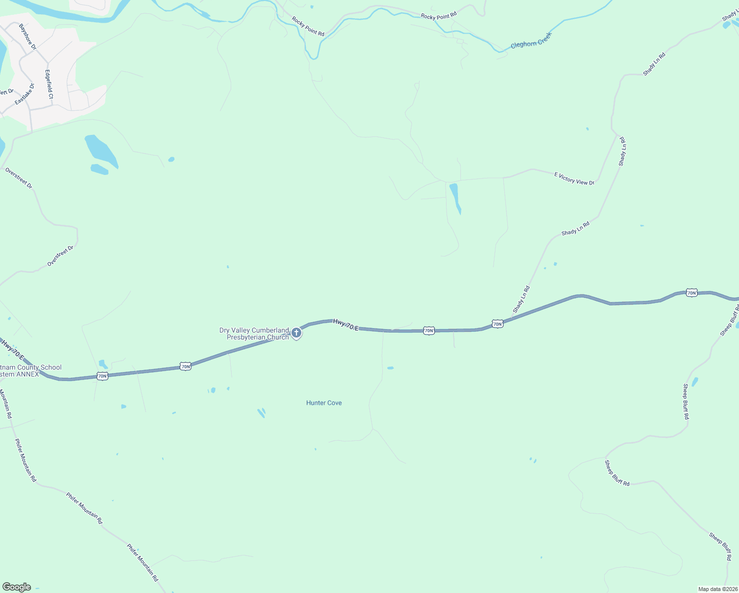 map of restaurants, bars, coffee shops, grocery stores, and more near 4580 Highway 70 East in Cookeville