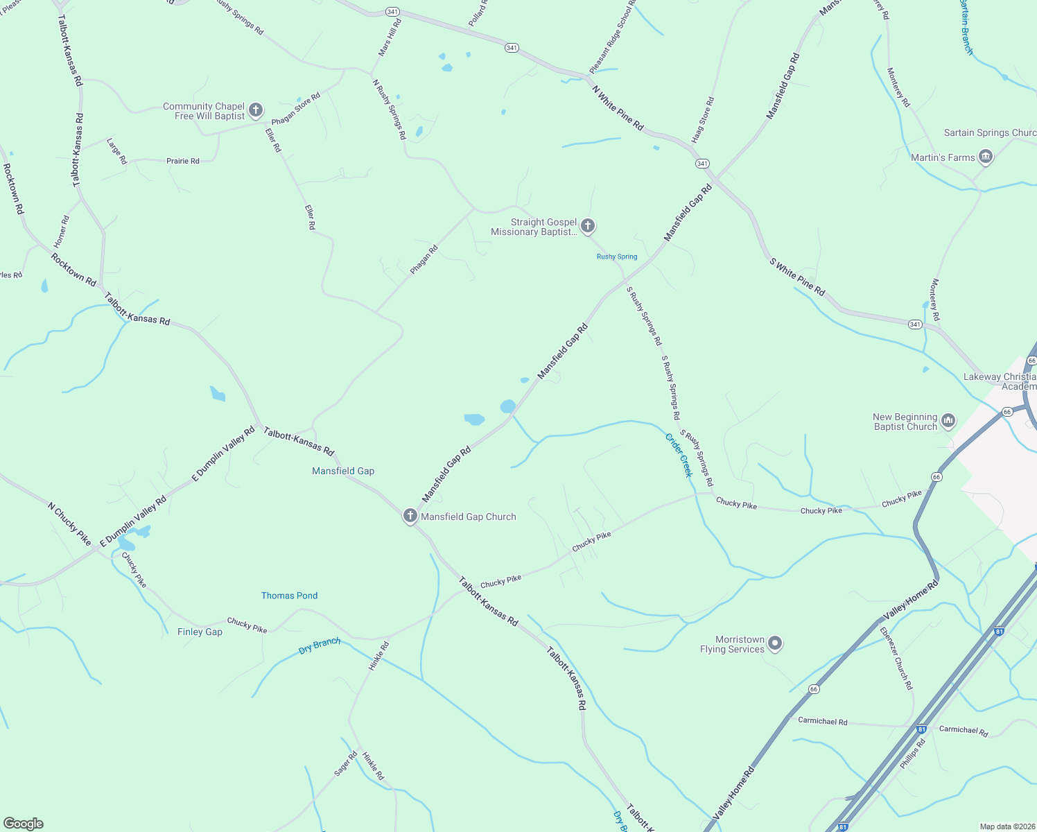 map of restaurants, bars, coffee shops, grocery stores, and more near 1712 Mansfield Gap Road in Jefferson County