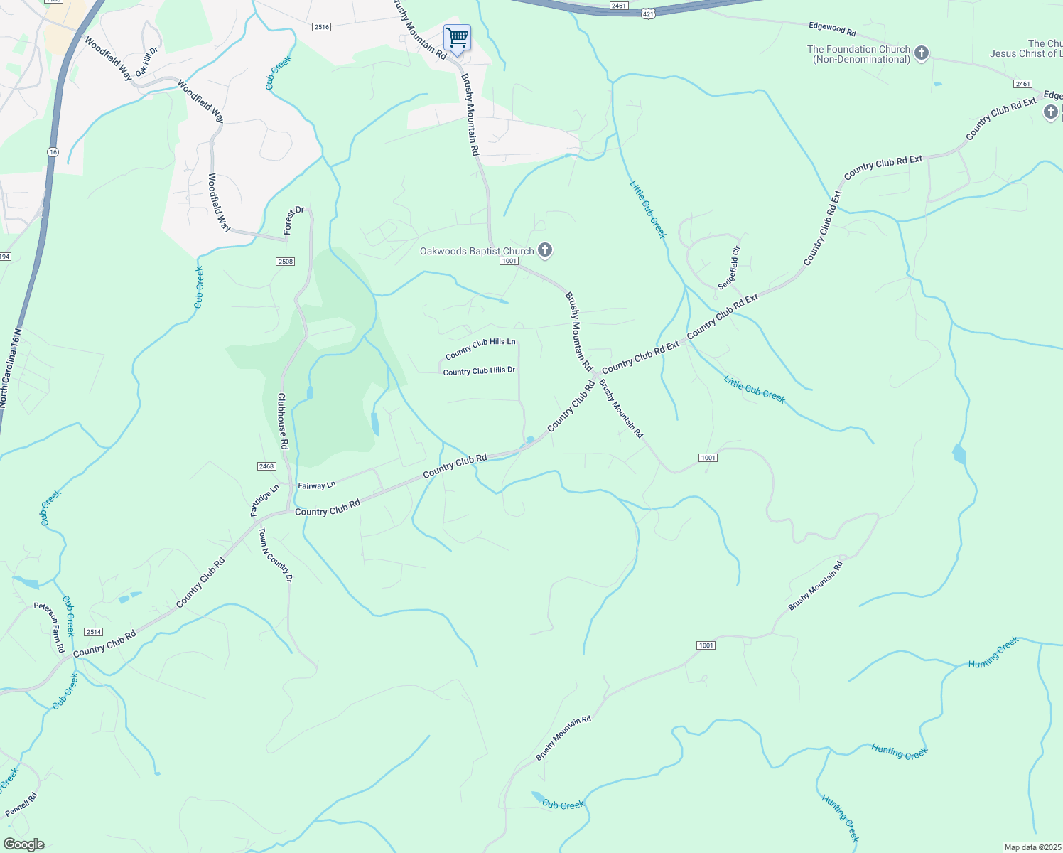 map of restaurants, bars, coffee shops, grocery stores, and more near 196 Mayview Avenue in Wilkesboro