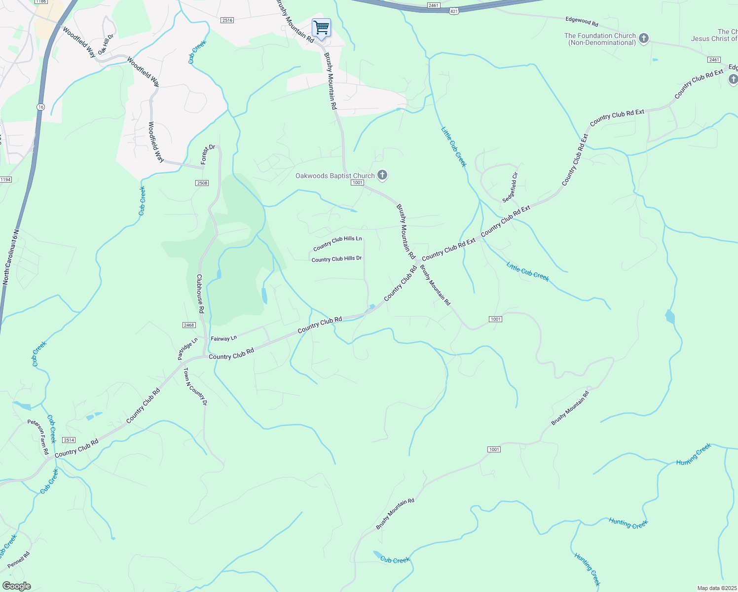 map of restaurants, bars, coffee shops, grocery stores, and more near 196 Mayview Avenue in Wilkesboro