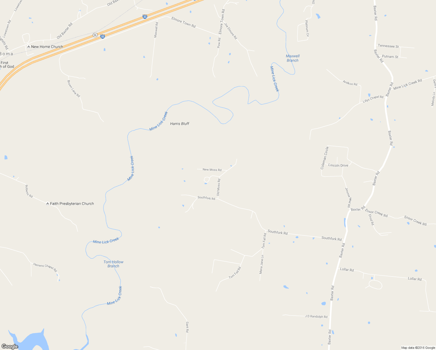 map of restaurants, bars, coffee shops, grocery stores, and more near 4125 Old Moss Road in Baxter