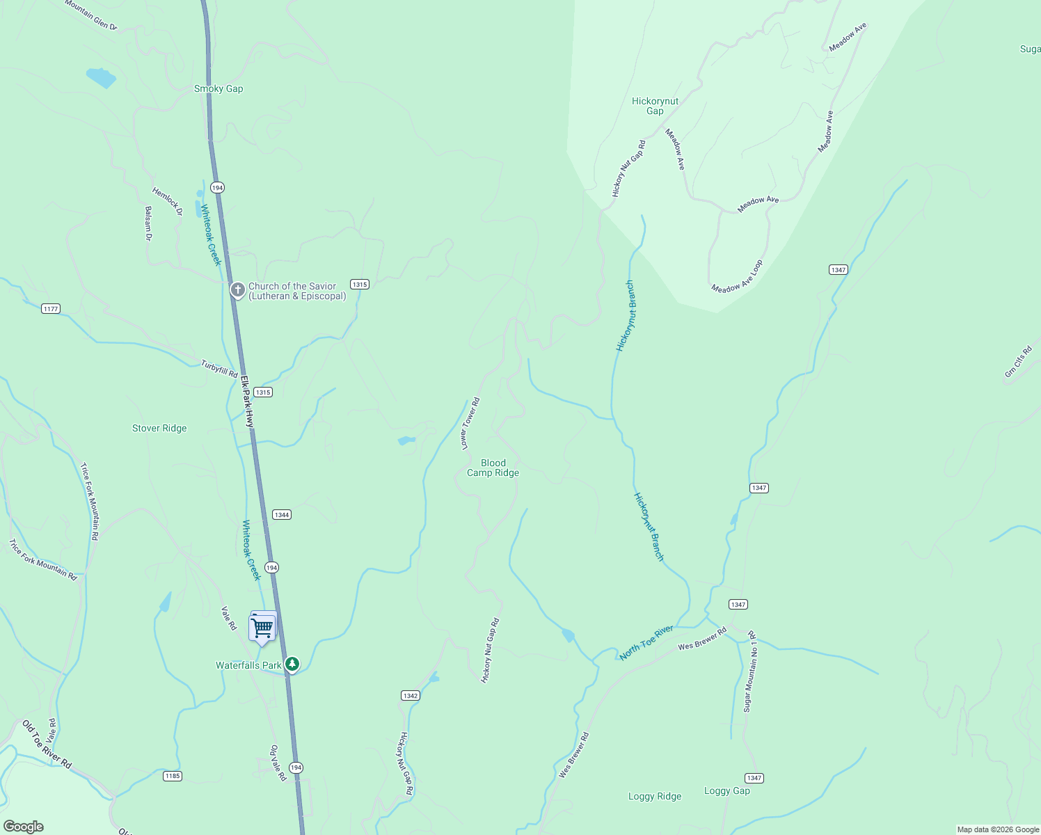 map of restaurants, bars, coffee shops, grocery stores, and more near 4968 Hickory Nut Gap Road in Banner Elk