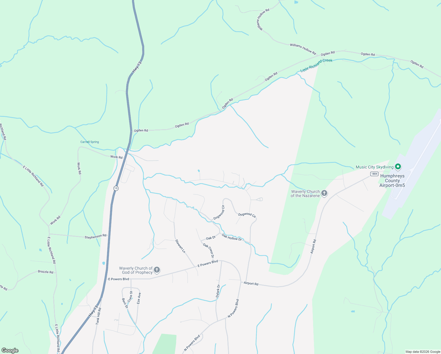 map of restaurants, bars, coffee shops, grocery stores, and more near 305 Rustling Oaks Drive in Waverly