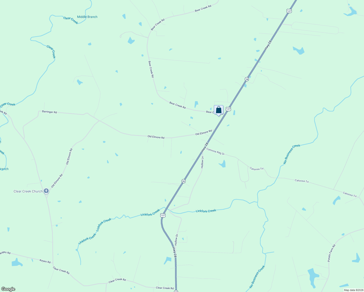 map of restaurants, bars, coffee shops, grocery stores, and more near 325 Old Elmore Road in Crossville
