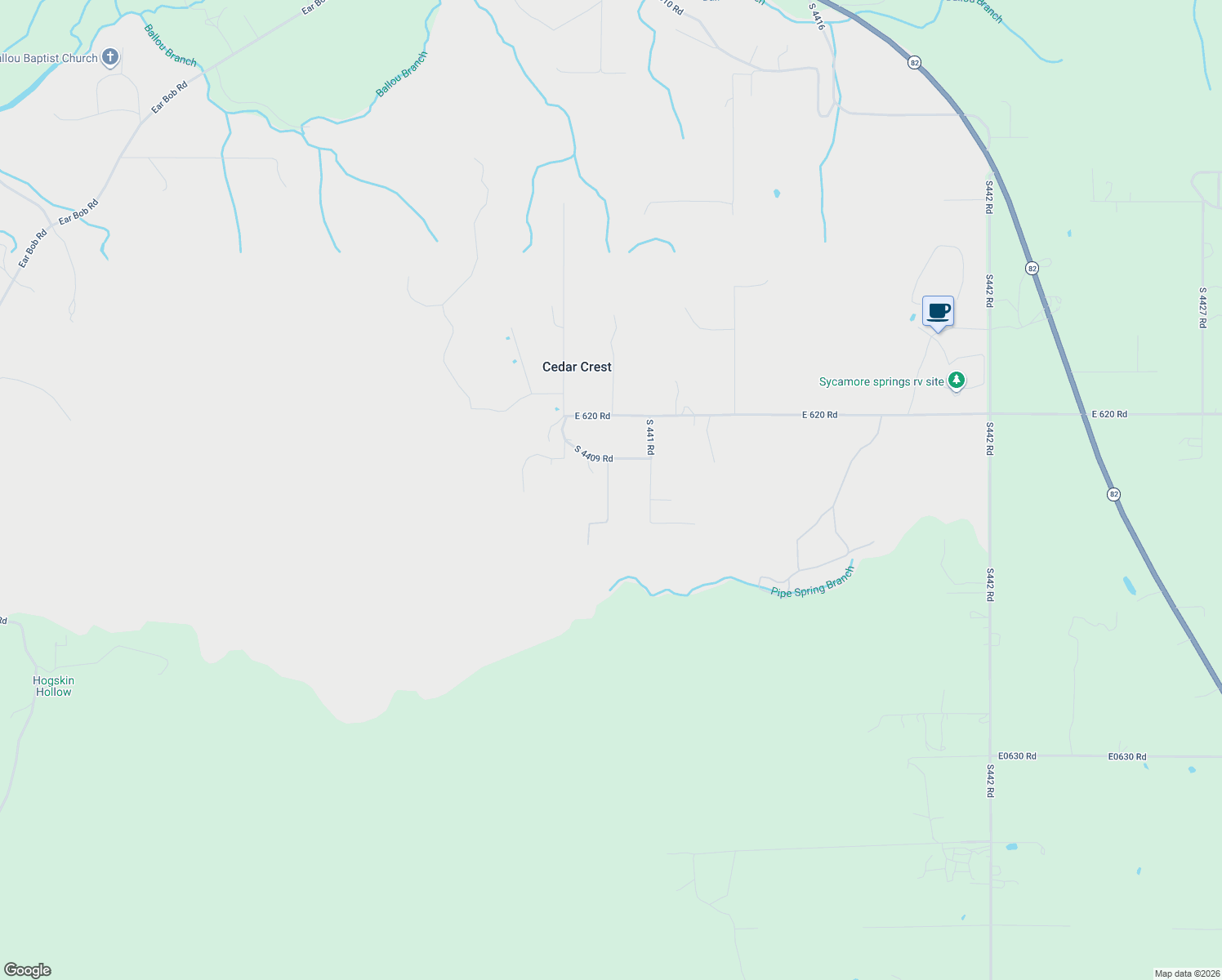 map of restaurants, bars, coffee shops, grocery stores, and more near 13219 South 4409 Road in Locust Grove