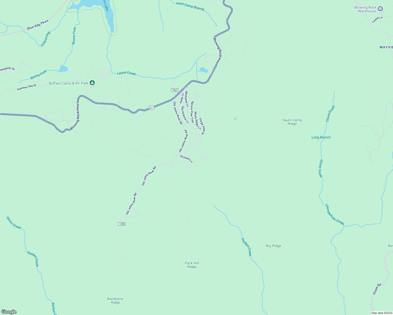 map of restaurants, bars, coffee shops, grocery stores, and more near 250 Longview Drive in Blowing Rock