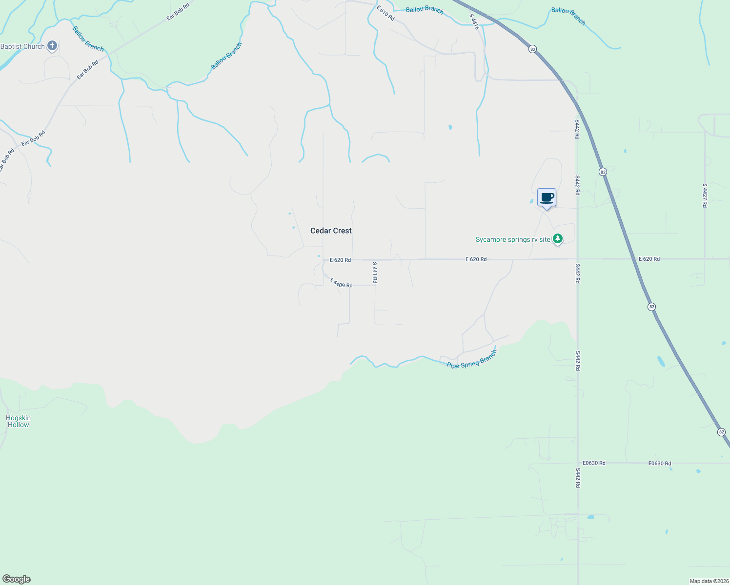 map of restaurants, bars, coffee shops, grocery stores, and more near 13219 South 4409 Road in Locust Grove