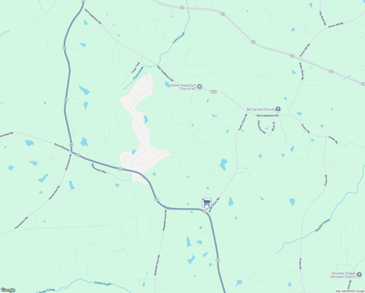 map of restaurants, bars, coffee shops, grocery stores, and more near 4115 Tall Pine Drive in Franklinton