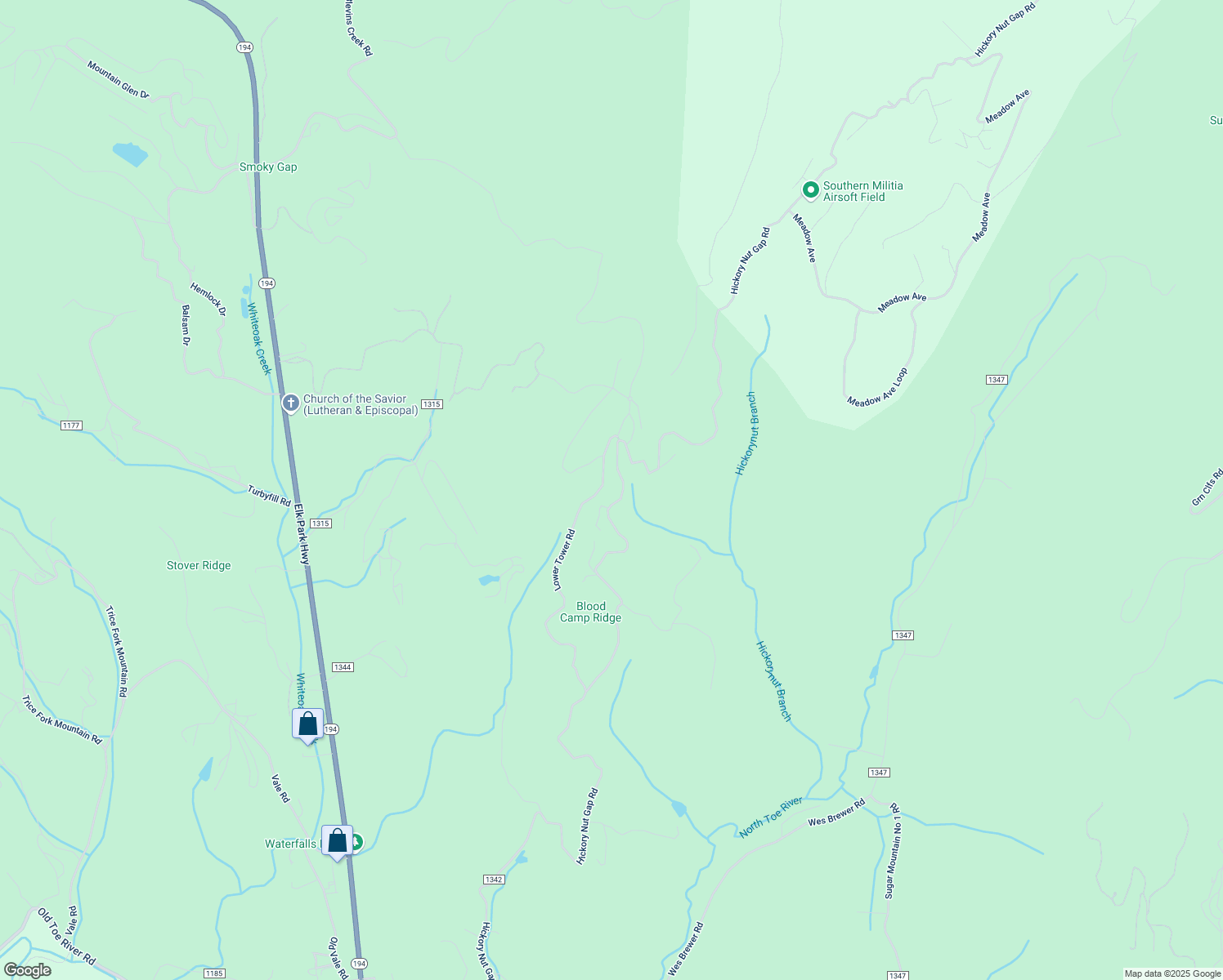map of restaurants, bars, coffee shops, grocery stores, and more near 4944 Hickory Nut Gap Road in Newland