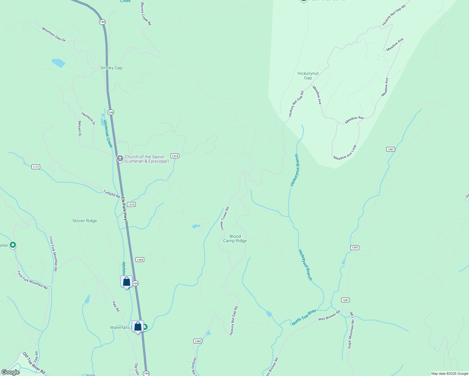 map of restaurants, bars, coffee shops, grocery stores, and more near 215 Tower Road in Newland