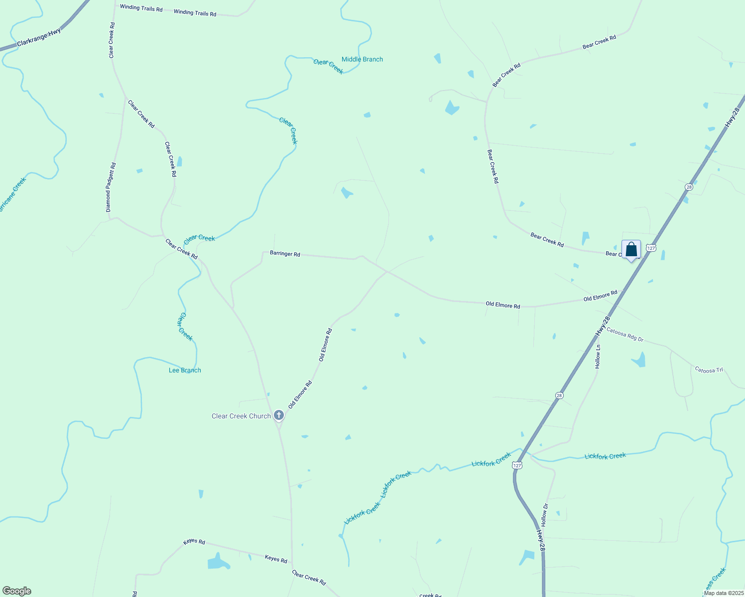 map of restaurants, bars, coffee shops, grocery stores, and more near 1341 Old Elmore Road in Crossville