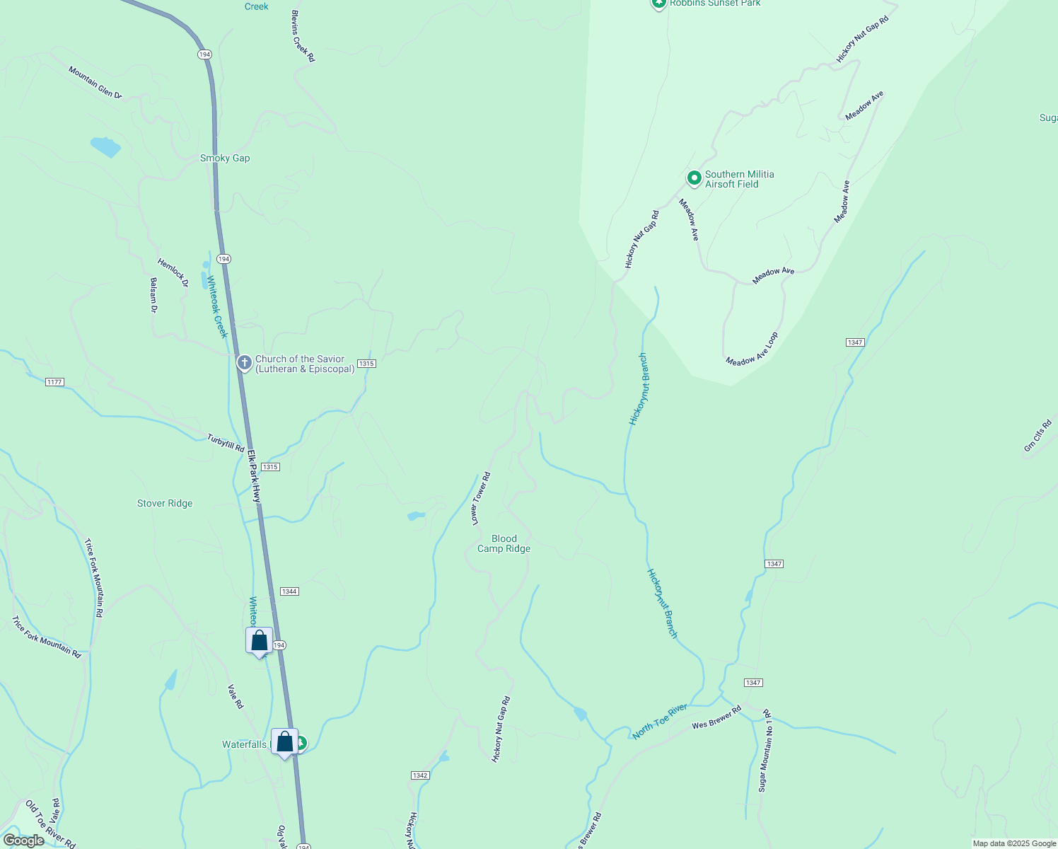 map of restaurants, bars, coffee shops, grocery stores, and more near 4944 Hickory Nut Gap Road in Newland