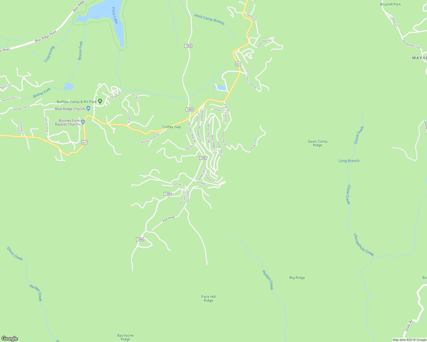 map of restaurants, bars, coffee shops, grocery stores, and more near 560 Misty Ridge Lane in Blowing Rock