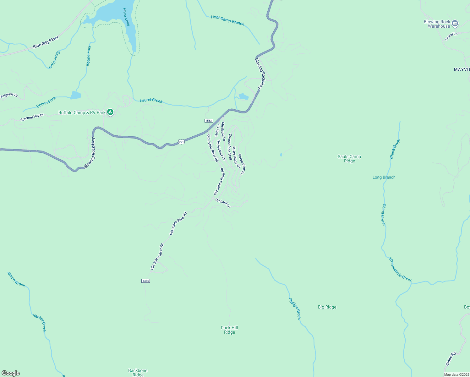 map of restaurants, bars, coffee shops, grocery stores, and more near 560 Misty Ridge Lane in Blowing Rock