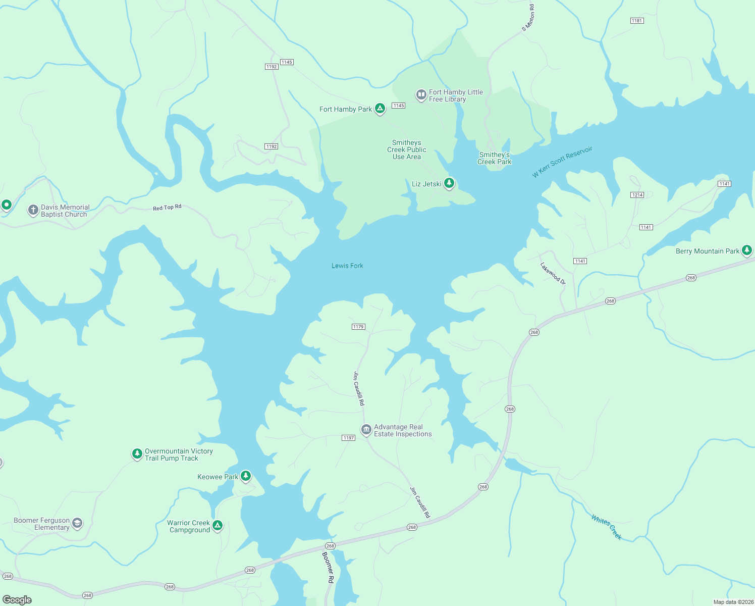 map of restaurants, bars, coffee shops, grocery stores, and more near Heron Point in Wilkesboro